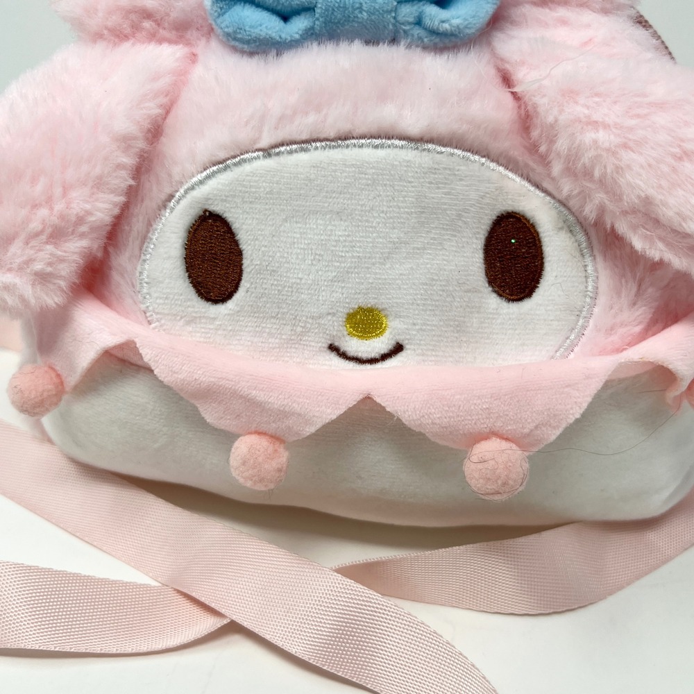 Sanrio My Melody Pink Plush Crossbody Bag Kawaii Faux Fur Character Purse - Picture 2 of 8